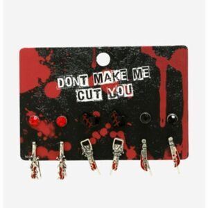 6x Goth, Emo, Horror Movie Slash Flick Earrings